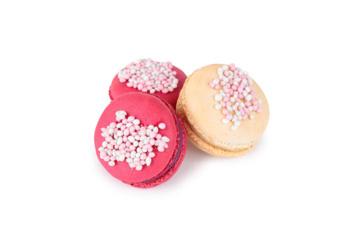geboorte macarons roze